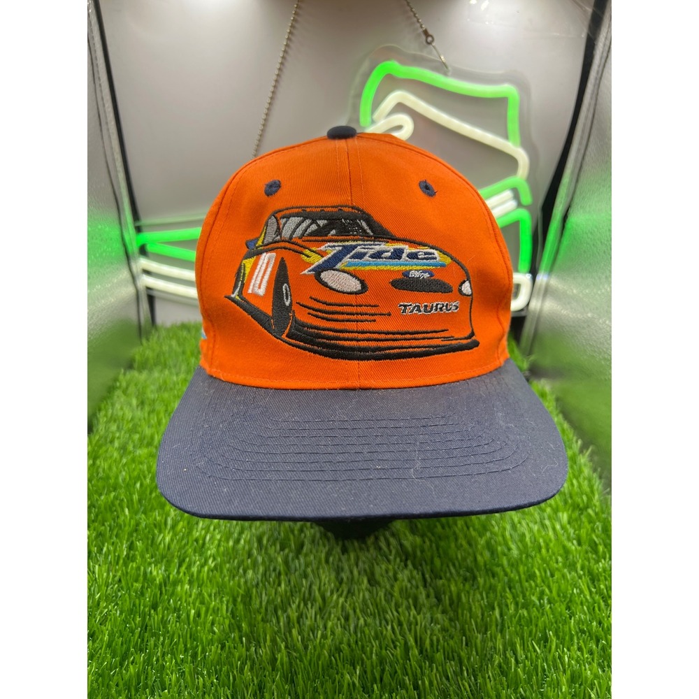 NASCAR Ricky Rudd Tide Racing Hat Orange Navy Blue Ford Taurus Snapback Cap - Picture 2 of 6